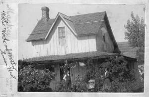 Original photo of Walter Wood and his mother Susan in front of the Wood House. Photo was taken in the early 1900's.
